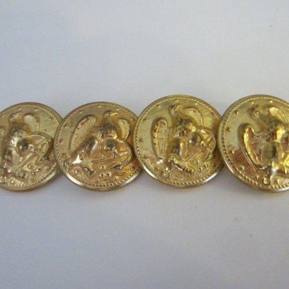 Brass American Waterbury Button Co Conn E Pluribus Unum Superior Buttons - Picture 11 of 12